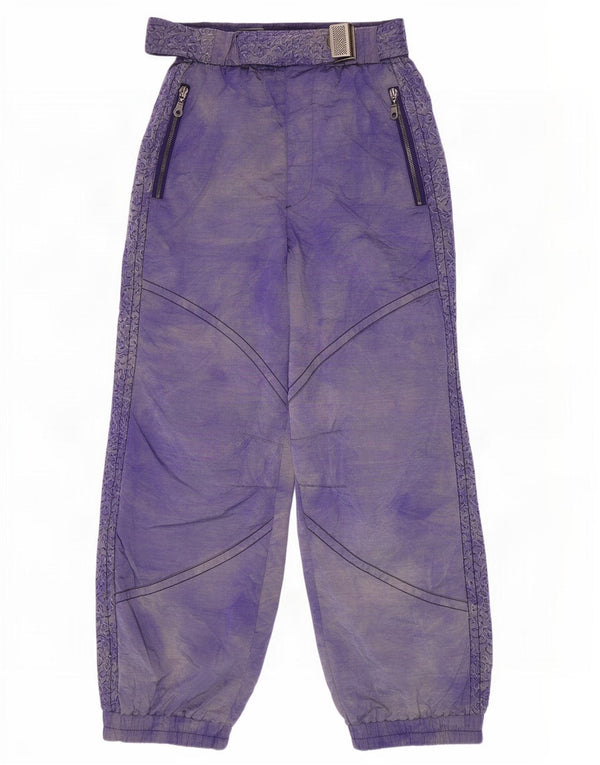 Pantaloni de schi Maier pentru femei cu talie înaltă UK 16, mari, violet, din poliamidă Tie Dye