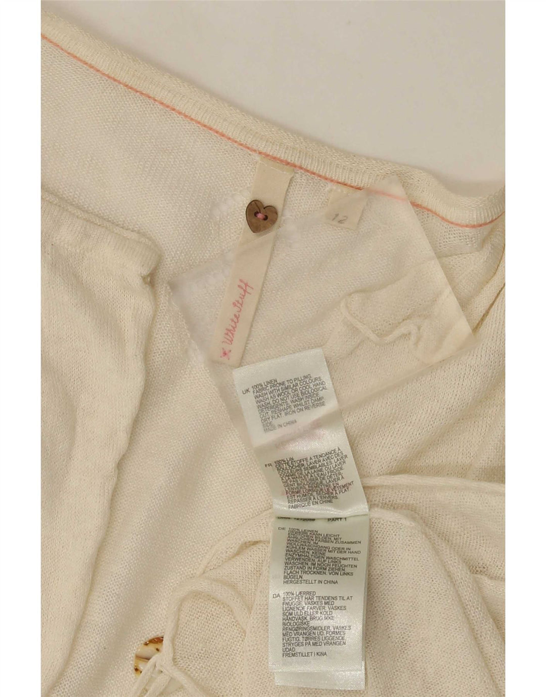 Pulover cardigan pentru femei White Stuff UK 12 Medium Off Linen