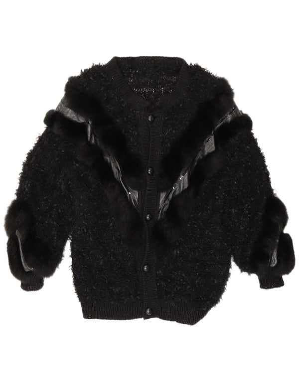 Cardigan Vintage pentru Femei Mărimea UK 16 Mare Negru