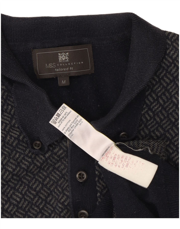 Pulover pentru bărbați Marks & Spencer, croit, cu gât polo, mijlociu, bleumarin
