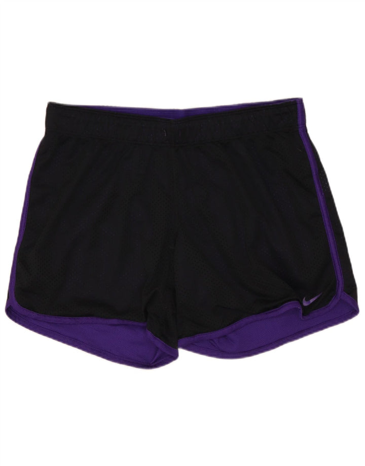 Pantaloni scurti sport NIKE Dri Fit pentru femei UK 12 Poliester mediu negru