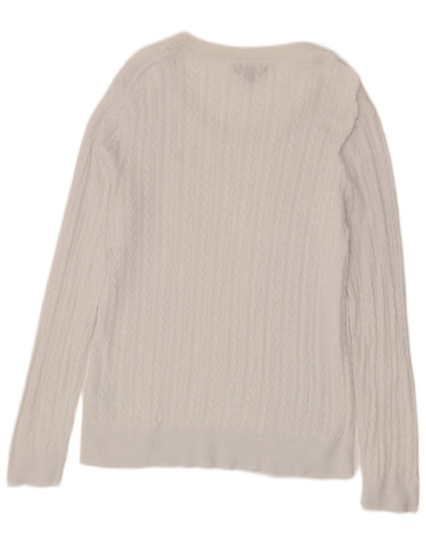 Pulover Tommy Hilfiger pentru femei cu gât de barcă, UK 18 XL, bumbac alb