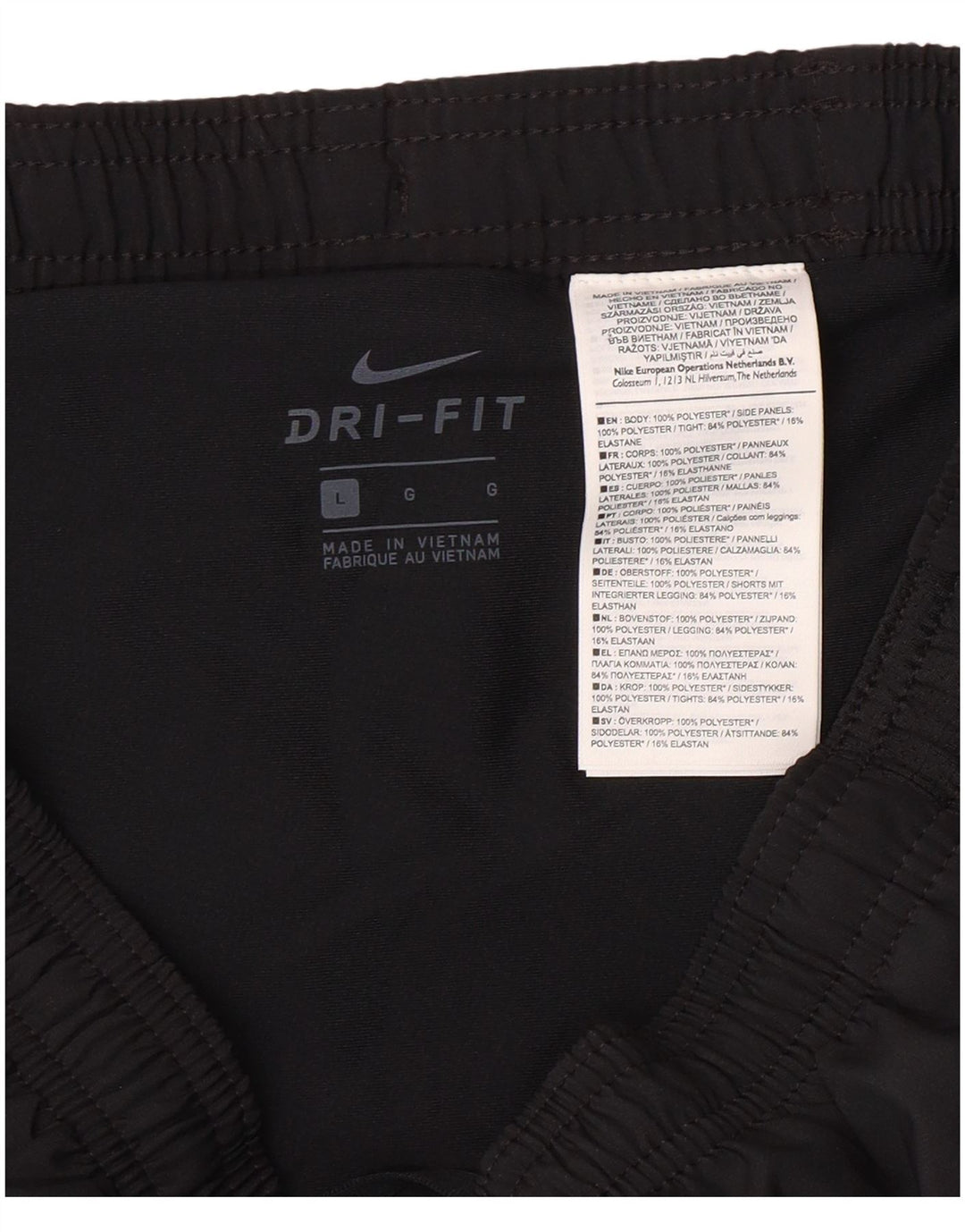 Pantaloni scurti sport NIKE Dri Fit pentru femei UK 16, mari, negru, poliester