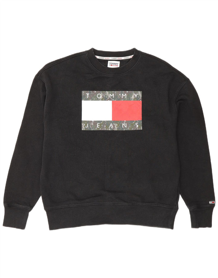 Hanorac grafic pentru bărbați Tommy Hilfiger Pulover mic, negru, color block