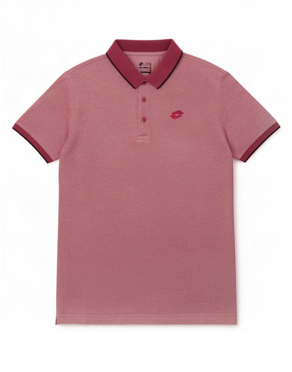 Tricou polo pentru bărbați Lotto Bumbac Burgundy mediu