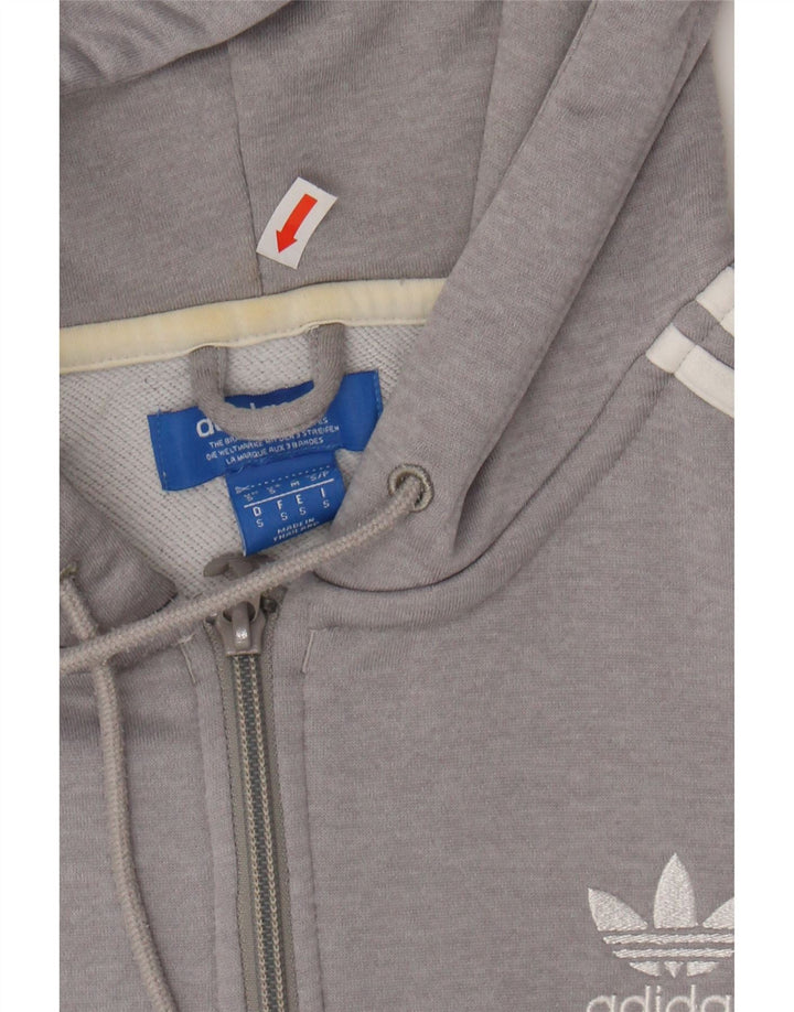 ADIDAS Mens Hoodie Jumper Small Grey Polyester