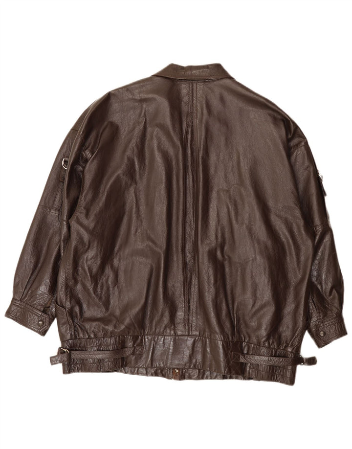Jachetă de piele vintage pentru bărbați UK 40 mare maro