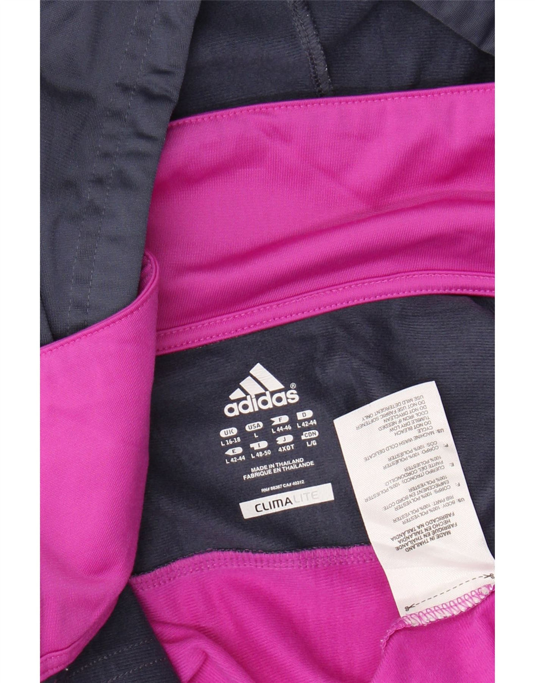 Pulover ADIDAS Climalite, cu fermoar, pentru femei, Marea Britanie 16/18, mare, roz colorblock
