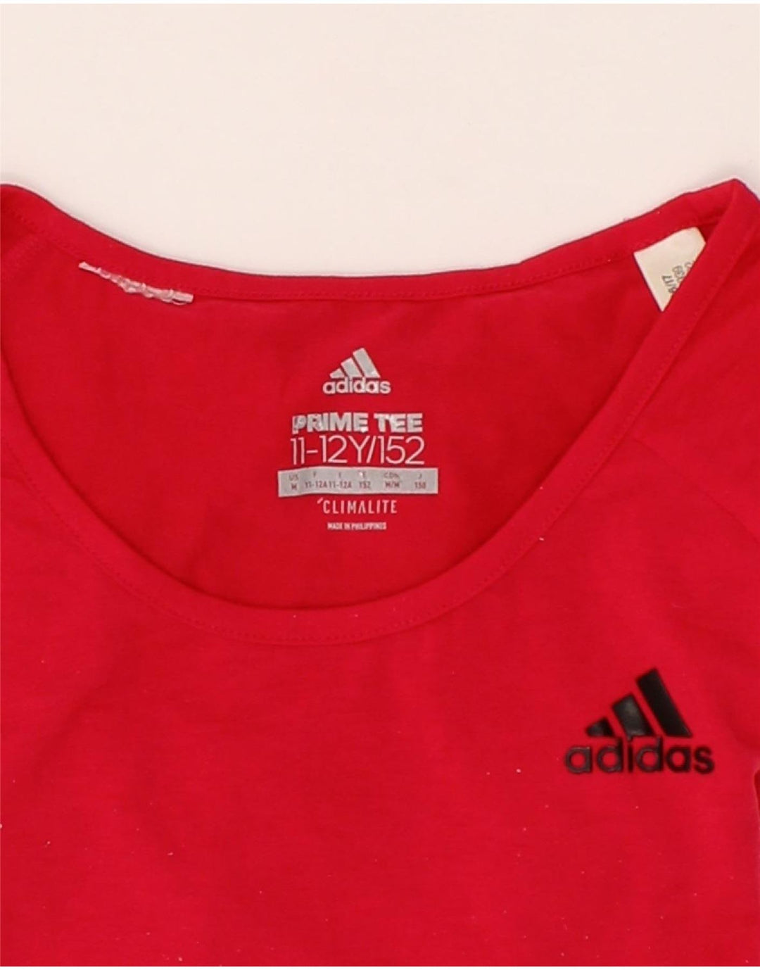 ADIDAS Boys Climalite T-Shirt Top 11-12 Years Red Vintage Adidas and Second-Hand Adidas from Messina Hembry 