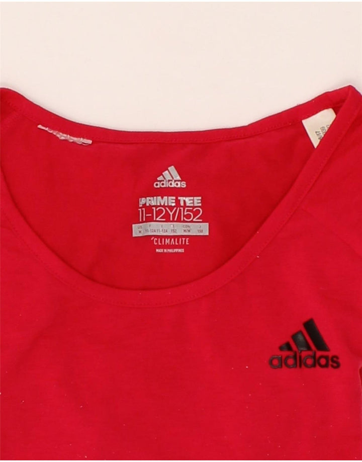 ADIDAS Boys Climalite T-Shirt Top 11-12 Years Red Vintage Adidas and Second-Hand Adidas from Messina Hembry 