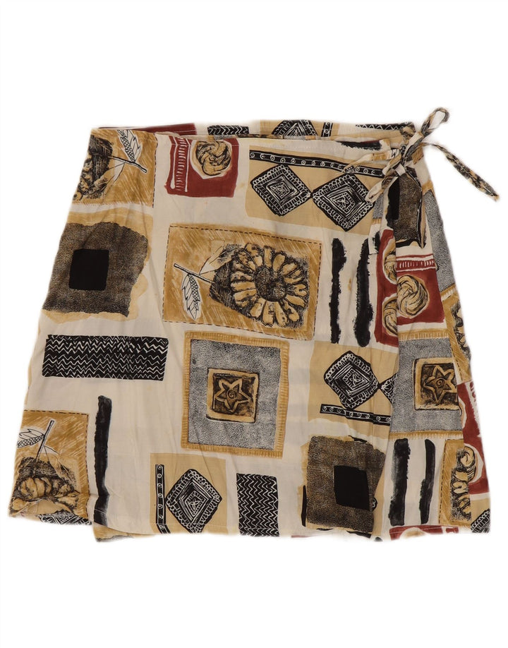 Fusta Mini Wrap Vintage pentru femei W28 Medium Multicolor Patchwork Viscose