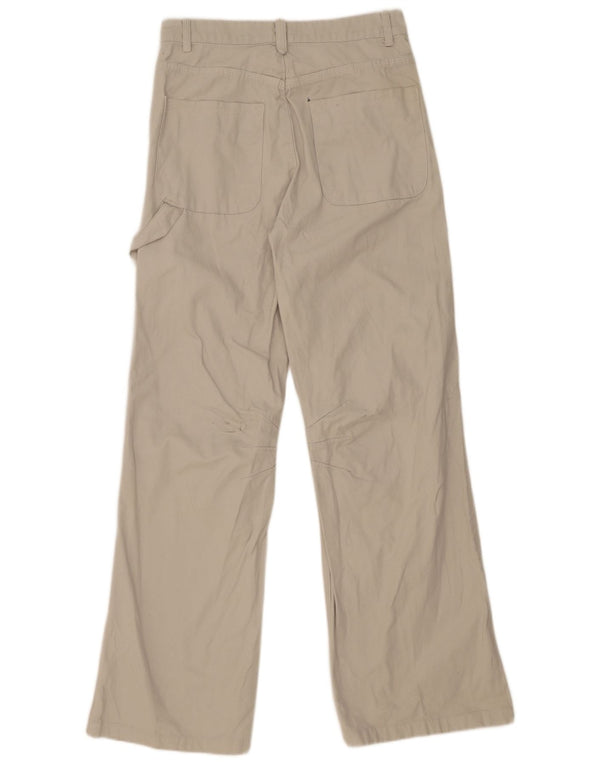 Pantaloni casual pentru femei Zara cu picioare largi EU 36 XS W26 L32 bej bumbac
