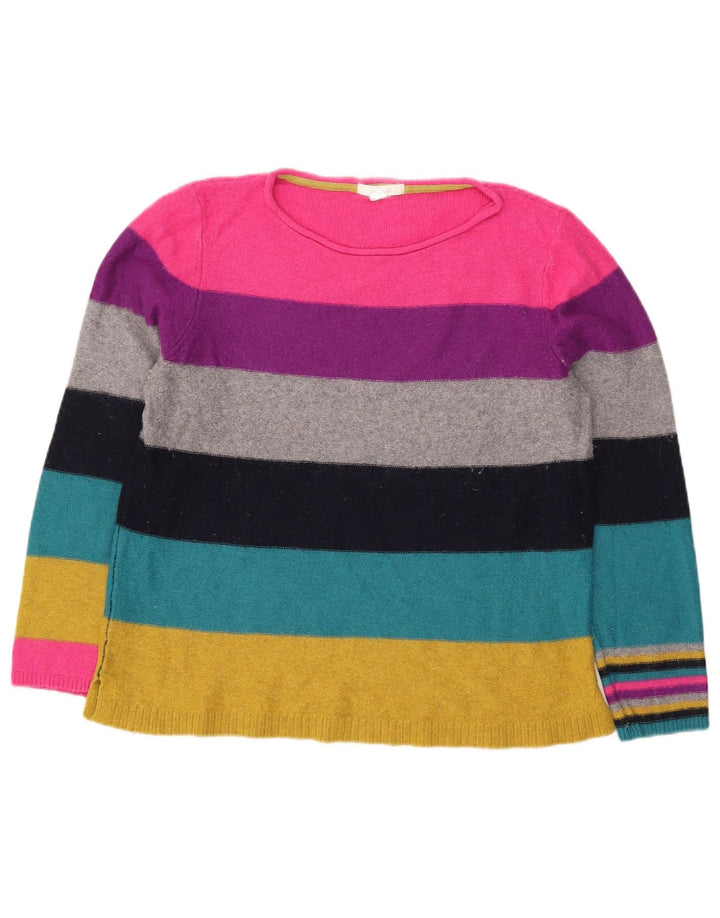 White Stuff Pulover cu gât de barcă pentru femei UK 16 Large Multicolor