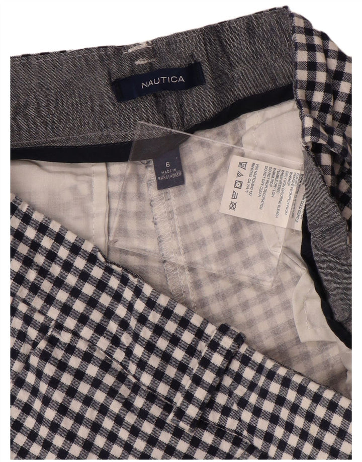 Pantaloni scurti chino pentru femei NAUTICA US 6 Medium W32 Bumbac vichy albastru bleumarin