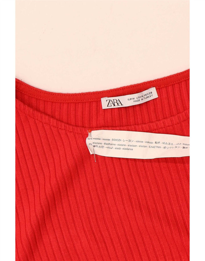 Tricou pentru femei Zara UK 12 Medium Red Viscose