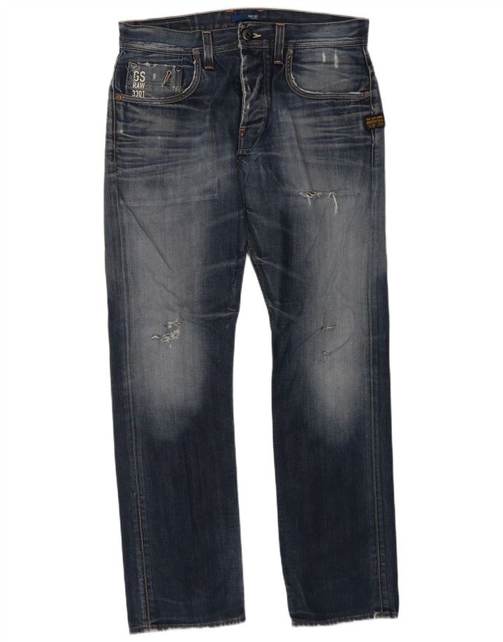 G-Star Blugi Distressed drepte pentru bărbați W33 L32 Bumbac albastru