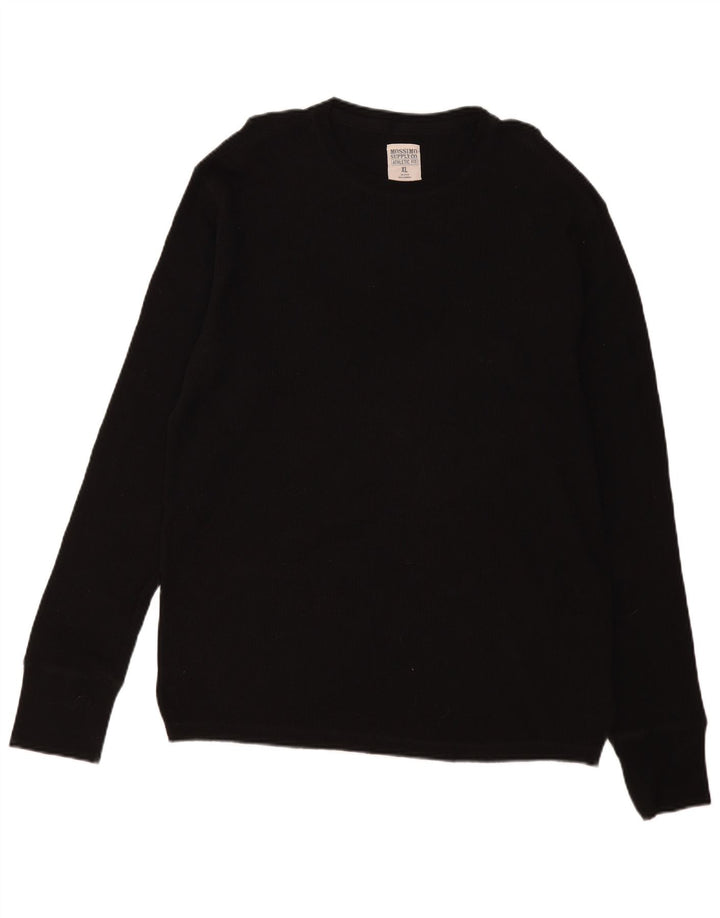 Pulover pentru bărbați Mossimo, cu gât crew, XL, bumbac negru