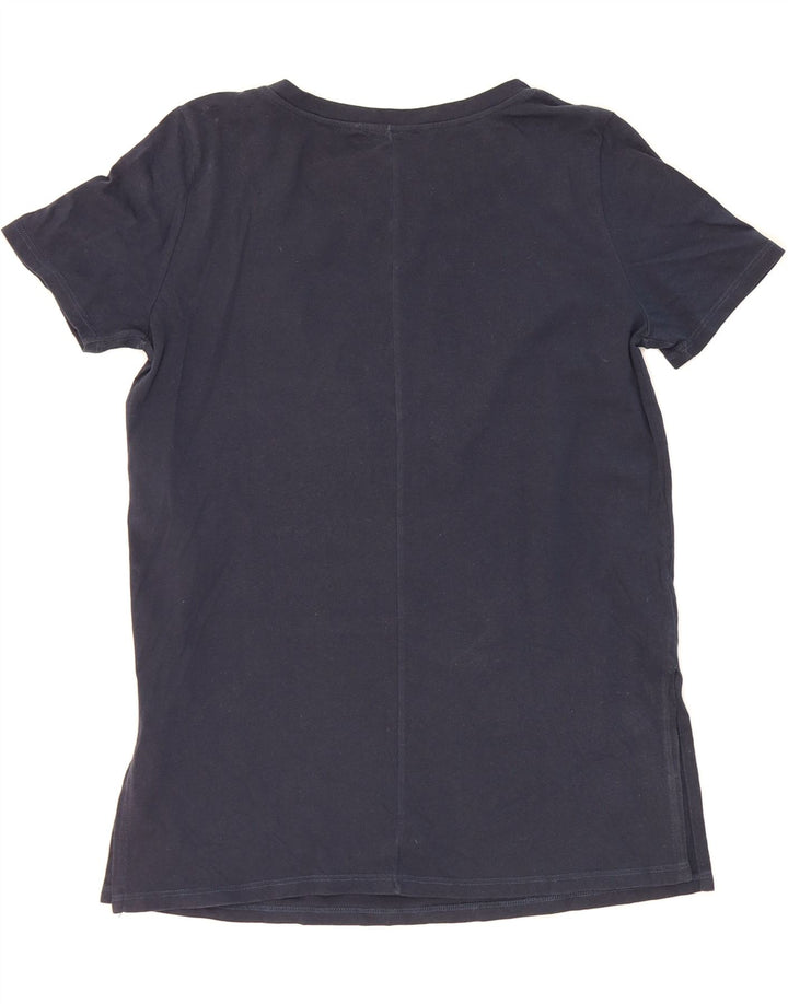 MAX & CO. Womens Graphic T-Shirt Top UK 12 Medium Navy Blue Vintage Max & Co. and Second-Hand Max & Co. from Messina Hembry 