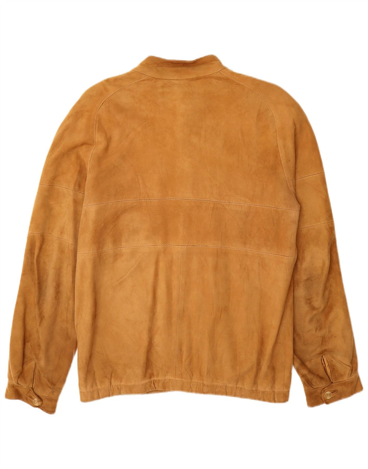 Bomber Vintage pentru bărbați din piele intoarsa UK 38 Maro Mediu