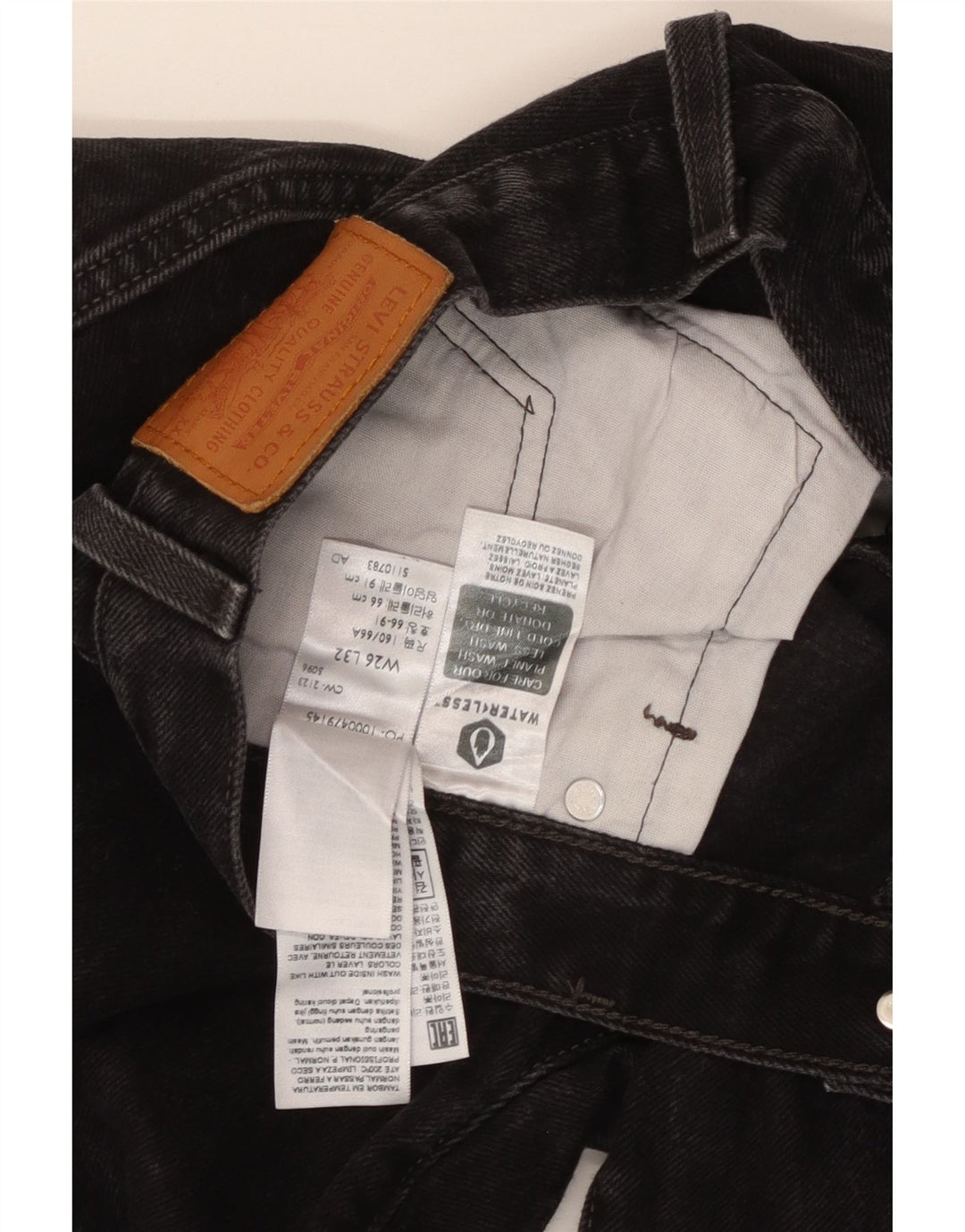 Blugi drepti 501 pentru femei Levi's W26 L32 bumbac negru