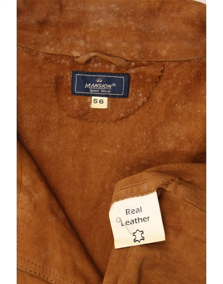 Jachetă vintage pentru bărbați din piele intoarsa IT 56 3XL din piele bej