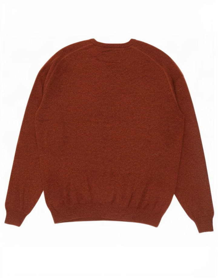Pulover Massimo Dutti pentru bărbați cu gât crew pulover din lână maro mediu