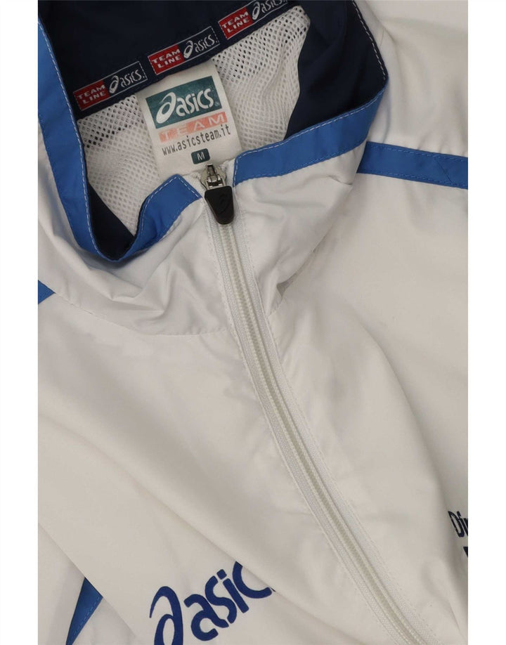 Asics Mens Graphic Trening Top Jacket Medium White Colorblock Poliester
