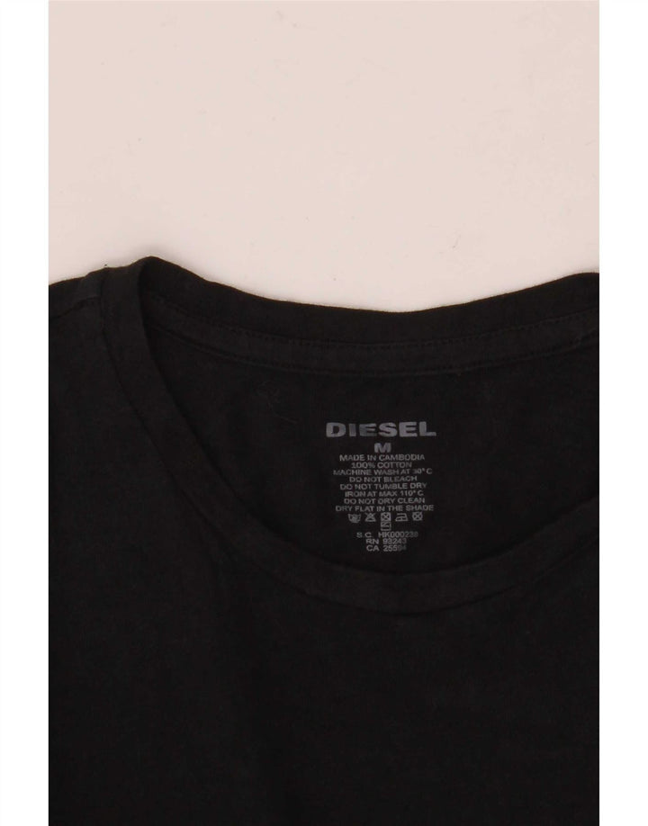 Diesel Bărbați Tricou Top Mediu Negru Bumbac