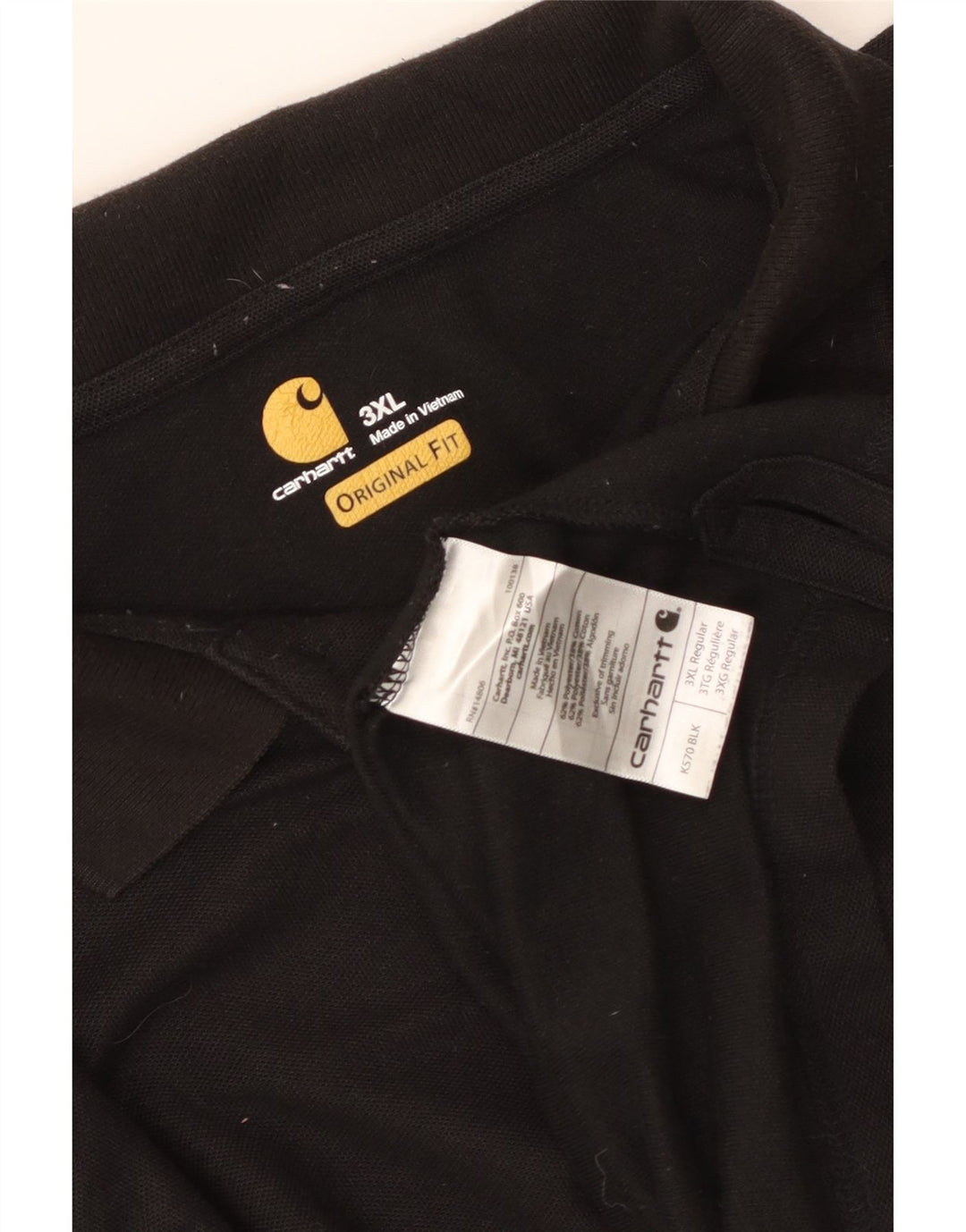 Cămașă polo pentru bărbați CARHARTT Original Fit 3XL, poliester negru