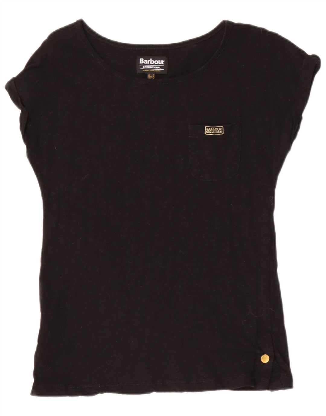 Barbour Tricou pentru femei Top UK 8 Small Black Bumbac