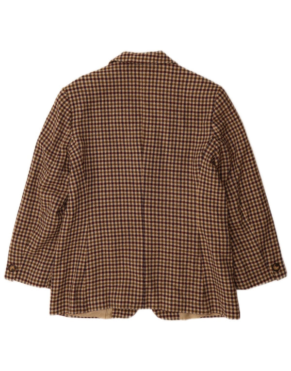 Jachetă Blazer pentru femei Marella cu 3 nasturi UK 18 XL Lână nouă cu picior de gală maro