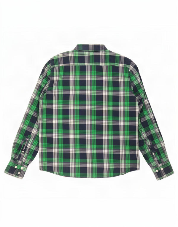 Cămașă Superdry pentru bărbați Slim Fit XL, verde, carouri din bumbac