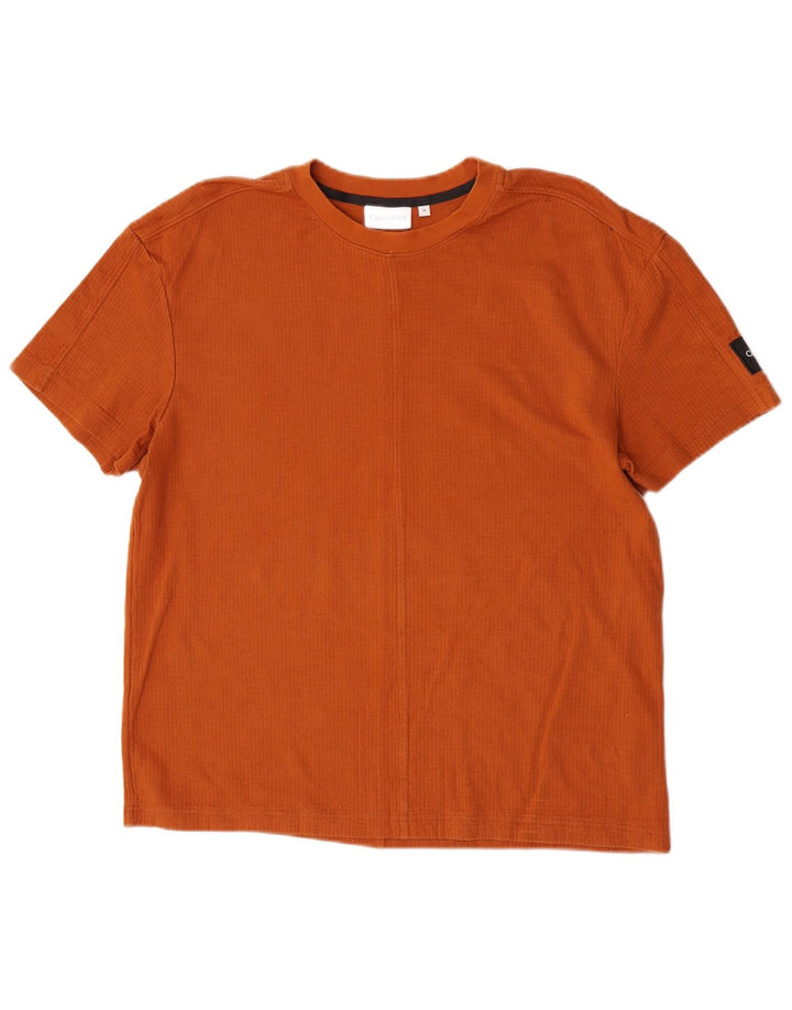 Tricou Calvin Klein pentru bărbați Top din bumbac portocaliu mediu