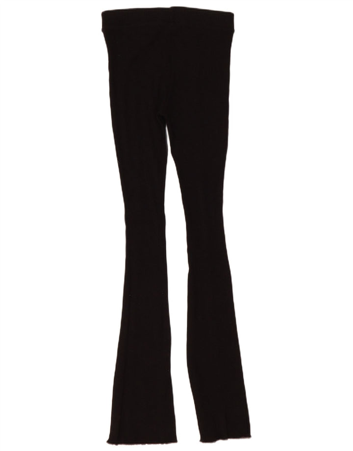Leggings Flare pentru femei Zara UK 12, bumbac mediu negru