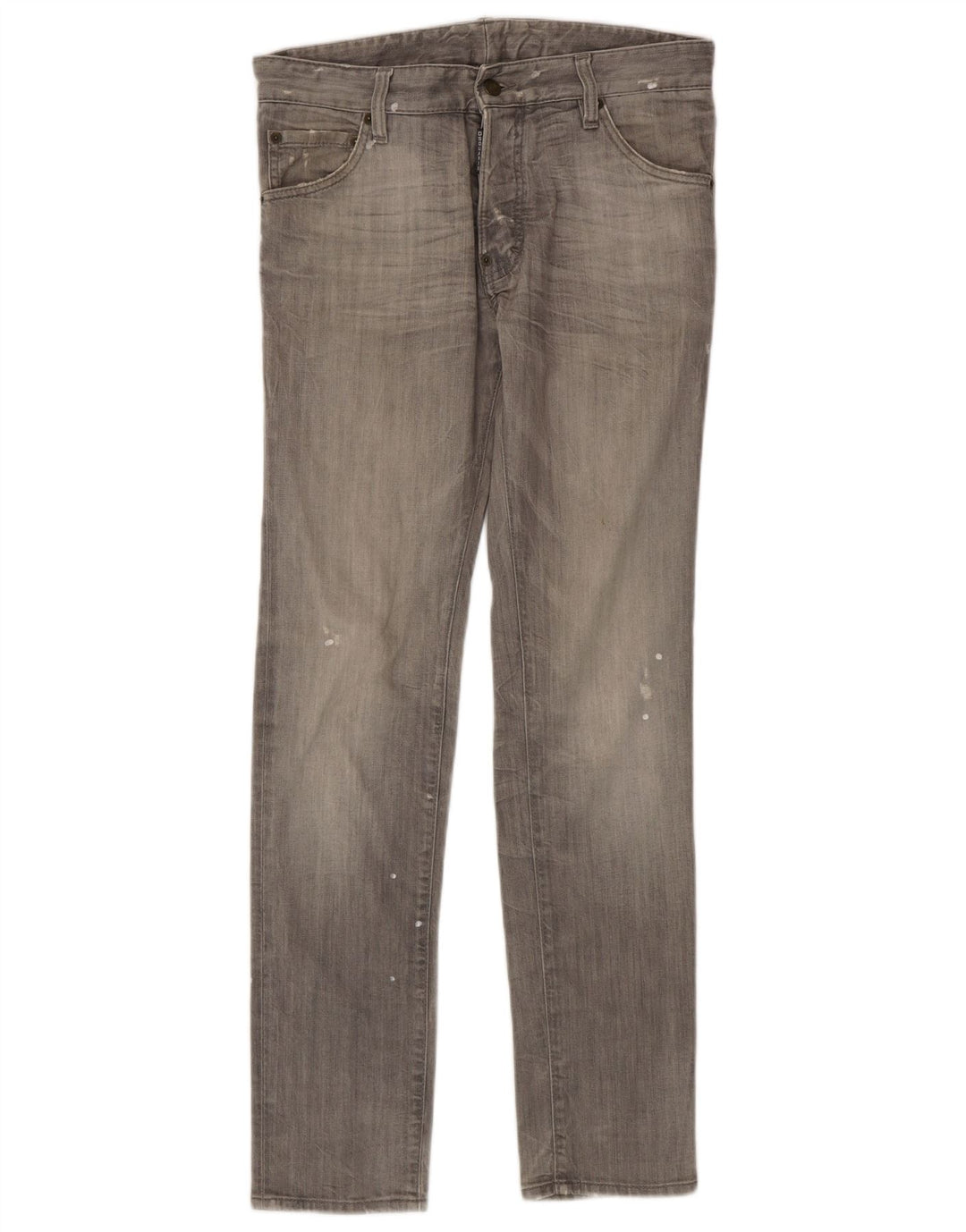 Dsquared2 Blugi skinny pentru bărbați, învechiți, IT 46 Small W32 L32 Gri cu pete