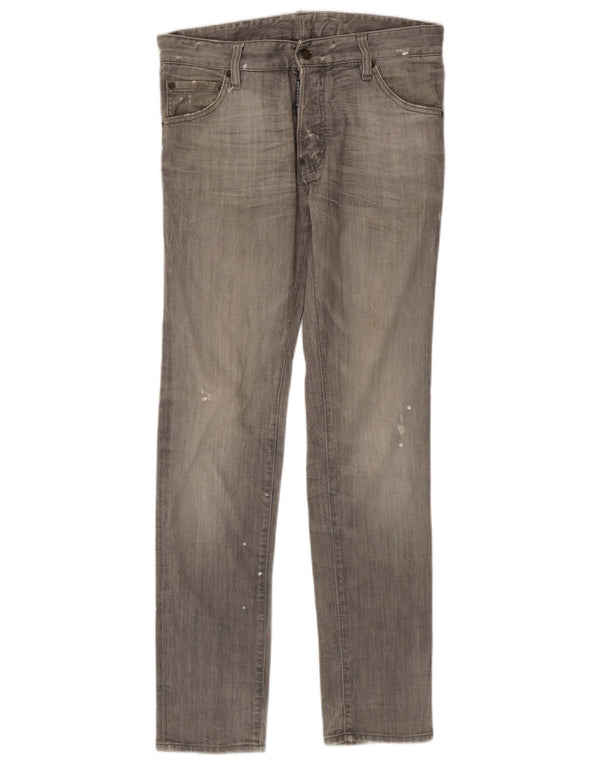 Dsquared2 Blugi skinny pentru bărbați, învechiți, IT 46 Small W32 L32 Gri cu pete