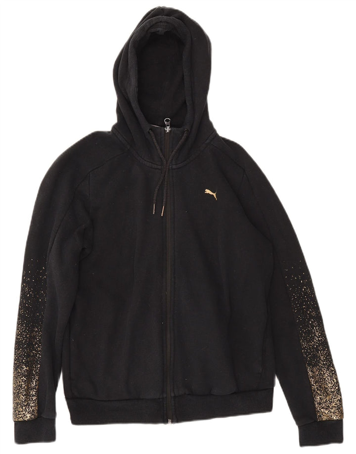 Pulover Puma pentru femei cu fermoar și cu capota UK 14 Medium Black Flecked
