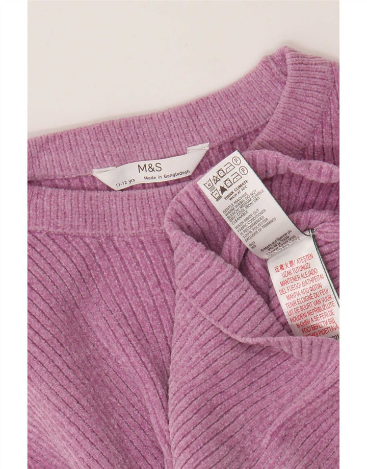 Crop Top fete Marks & Spencer cu mânecă lungă 11-12 ani roz poliester