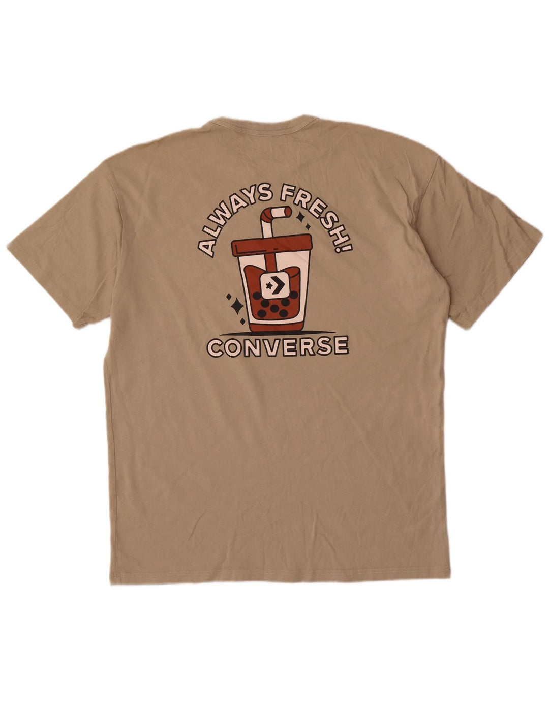 Tricou grafic Converse pentru bărbați Top mare, bej, bumbac