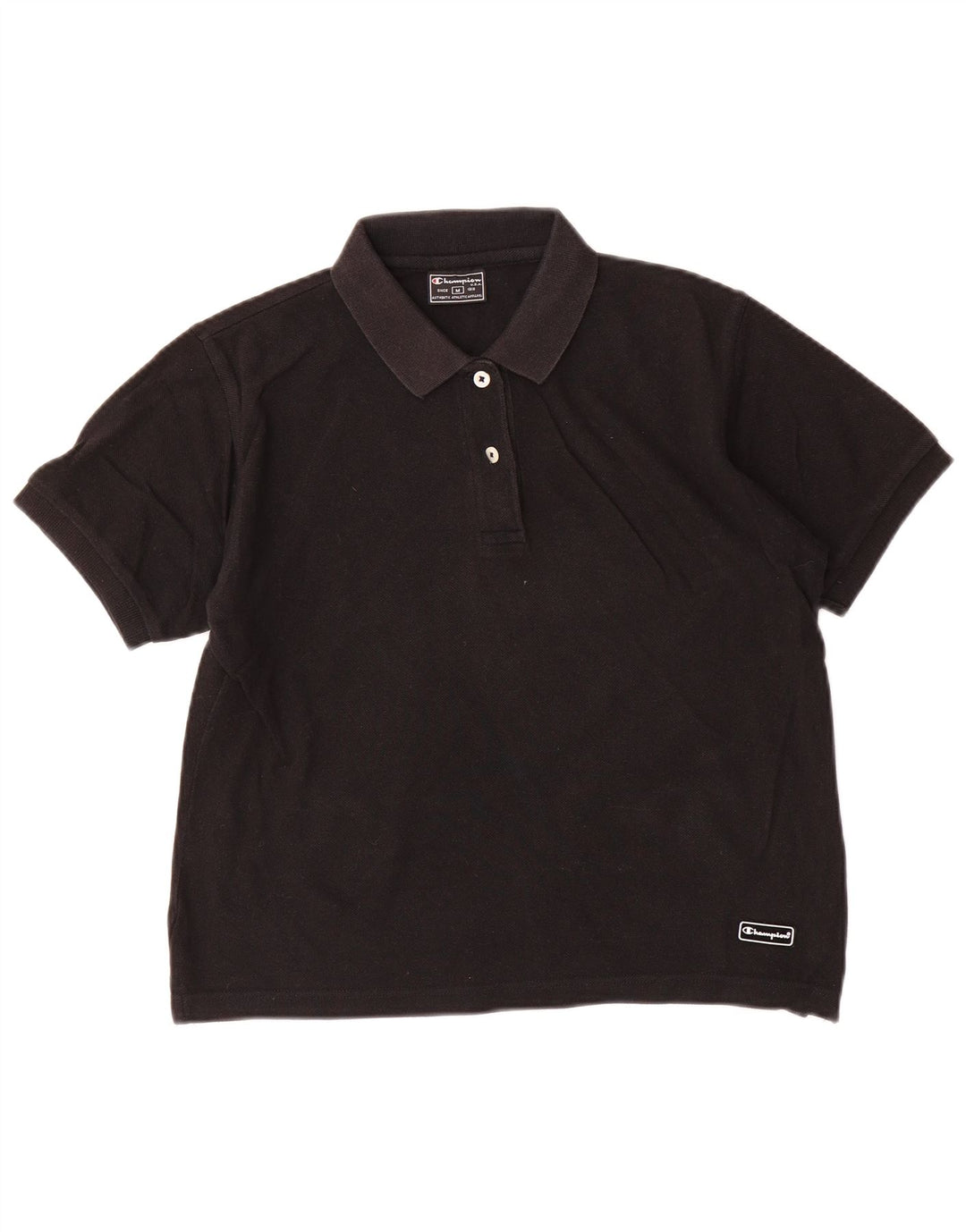 Tricou polo Champion pentru femei UK 12 Medium Black Bumbac
