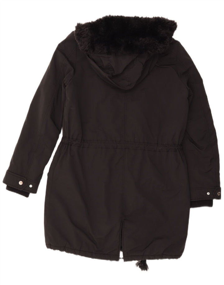 Jachetă parka supradimensionată cu glugă Tommy Hilfiger pentru femei UK 10 Small Black