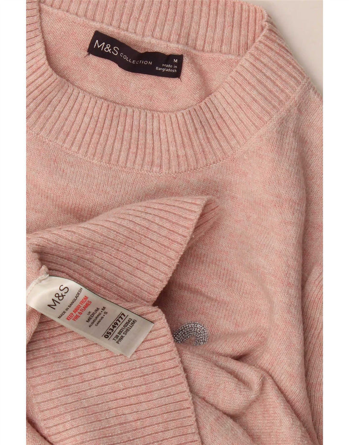 Pulover pentru femei Marks & Spencer cu decolteu rotund cu grafică, UK 14, roz mediu