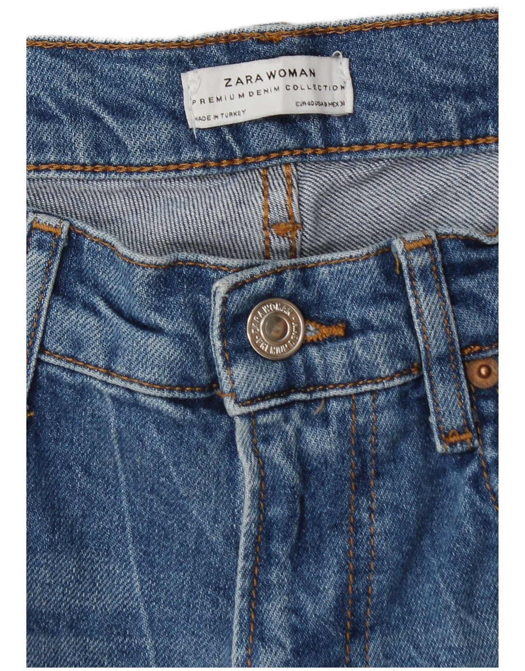 Blugi drepti pentru bărbați Zara EU 40 Medium W31 L26 Albastru