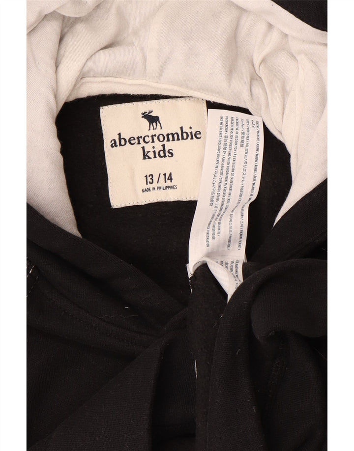ABERCROMBIE & FITCH Pulover cu glugă pentru băieți 13-14 ani Poliester cu pete negru