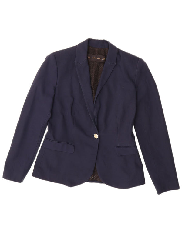 Sacou blazer pentru femei Zara, cu 1 nasture, UK 10 Mic, bleumarin