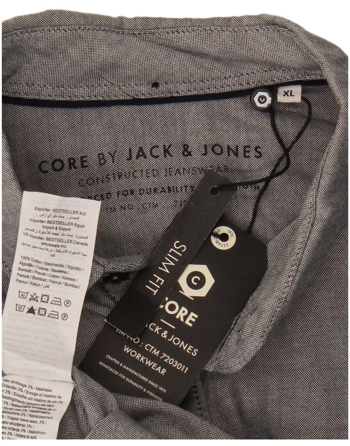 Cămașă Jack & Jones Slim Fit XL bumbac gri pentru bărbați