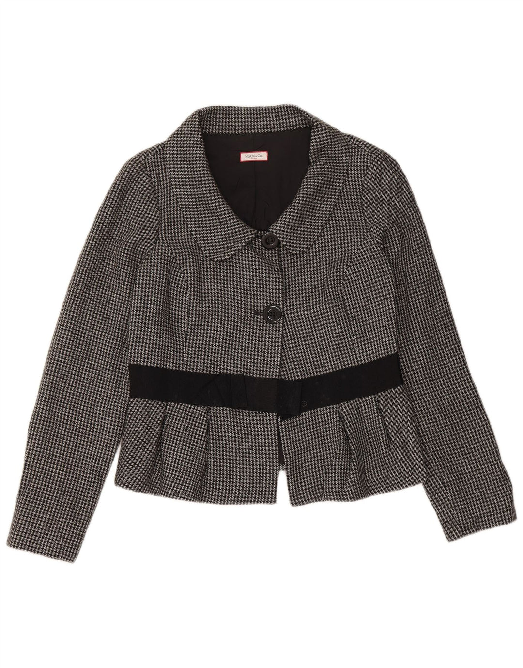 Jachetă Blazer Crop 2 Button pentru femei Max & Co. UK 14 Medium Gri Houndstooth
