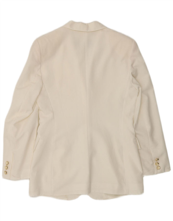 Blazer pentru femei Wit Boy, cu 3 nasturi, UK 10, poliester alb, mic