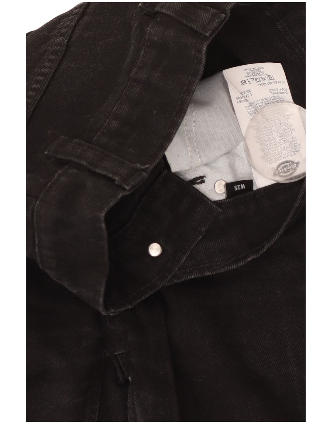 DICKIES Blugi de damă cu talie înaltă W25 L30 bumbac negru