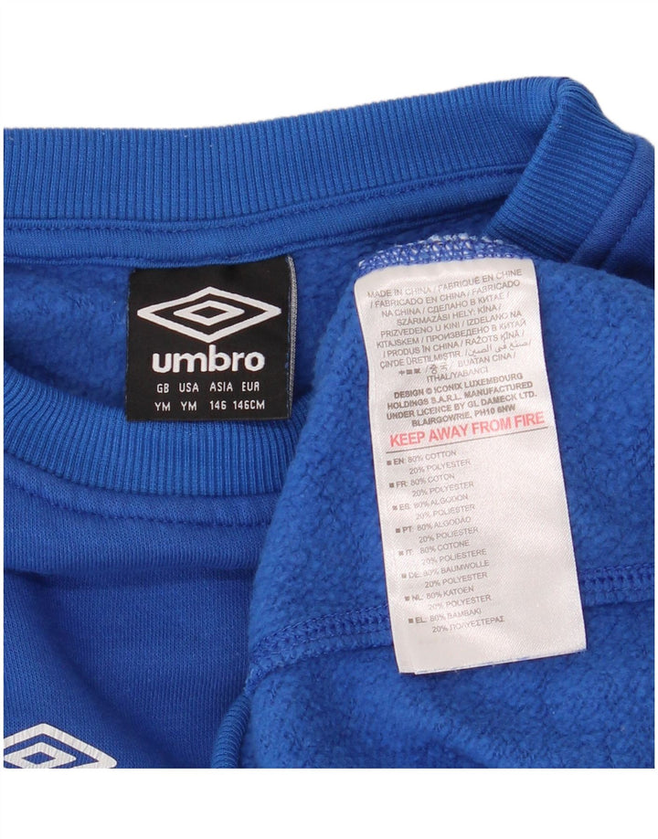 UMBRO Hanorac Băieți Pulover 9-10 Ani Bumbac Albastru Mediu
